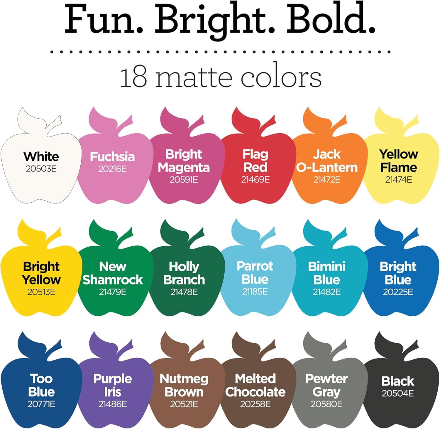 imageApple Barrel Acrylic Craft Paint Set Perfect for Arts ampamp Crafts 2 fl oz Each 18 Assorted Matte Colors 18 Count