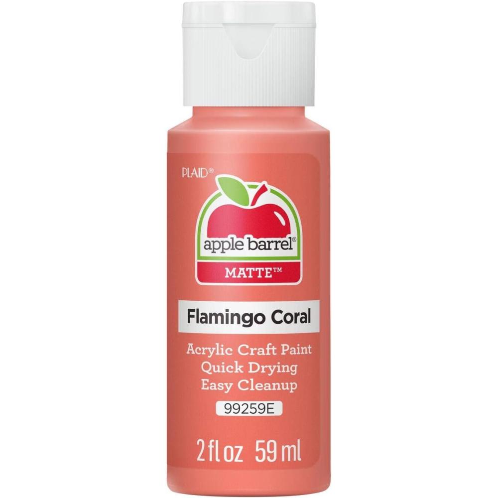 imageApple Barrel Acrylic Paint in Assorted Colors 2 Ounce 20504 BlackFlamingo Coral