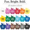 imageApple Barrel Acrylic Craft Paint Set Perfect for Arts ampamp Crafts 2 fl oz Each 18 Assorted Matte Colors 18 Count