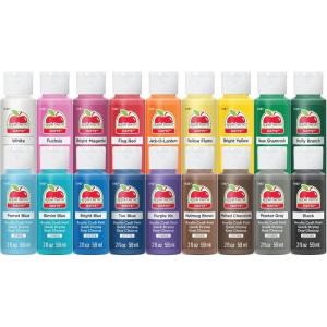 imageApple Barrel Acrylic Craft Paint Set Perfect for Arts ampamp Crafts 2 fl oz Each 18 Assorted Matte Colors 18 Count