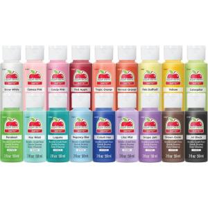 imageApple Barrel Pastel Dreams ampamp Vivid Wonders Collection Acrylic Craft Paint PROMOTCK 2 fl oz each 18 assorted matte colors 18 count