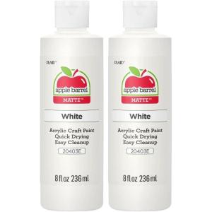imageApple Barrel Acrylic Paint in Assorted Colors 8 Ounce 20403 White Pack of 2