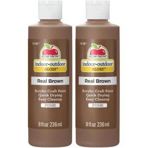 imageApple Barrel Gloss Acrylic Paint in Assorted Colors 8 oz Gloss Real Brown8 Fl Oz Pack of 2