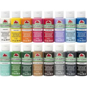 imageApple Barrel MultiSurface Paint Set 2Ounce Colors 32 Fl Oz 16 Piece