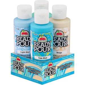 imageApple Barrel Ocean Vibe PreMixed Set Set of 4 Fluid Ready Pour Paints Perfect for DIY Arts and Crafts Projects 13479EOcean Vibe