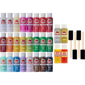 imageApple Barrel PROMOABMP22 Holiday DIY Featuring 26 Paints 2 Mod Podge Acrylic Sealers and 4 Foam Brushes 32 Piece Set Multi 56 Fl Oz
