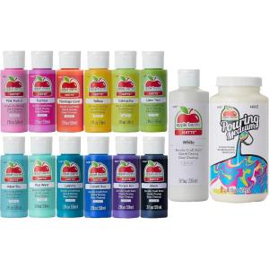imageApple Barrel PROMOABP22 14 Piece Acrylic Set Featuring 13 Paints and 1 Pouring Medium Multi 16 Ounces