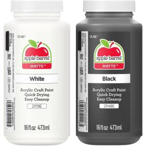 imageApple Barrel PROMOABWB Set Featuring 2 White Black Acrylic Paint Colors 16 Fl Oz Pack of 2 Multi