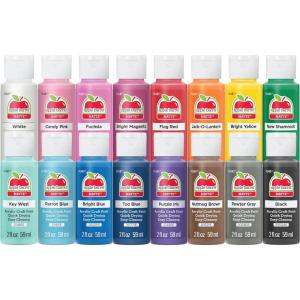 imageApple Barrel Vibrant Spectrum Collection Acrylic Craft Paint PROMOABIII 2 fl oz each 16 assorted matte colors 16 count