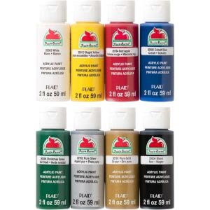 imageApple Barrel 17854 NonToxic MultiPurpose Acrylic Paint Set 2 oz Bottle Assorted Color 2quot Height 625quot Width 1125quot Length Pack of 8