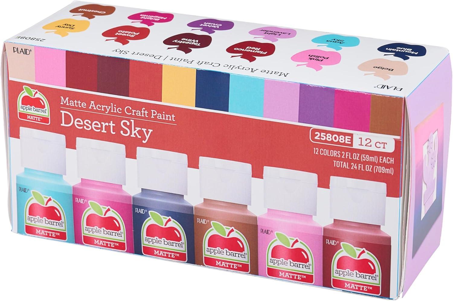 imageApple Barrel Desert Sky Acrylic Craft Paint Set Includes 12 Colors with a Matte Finish