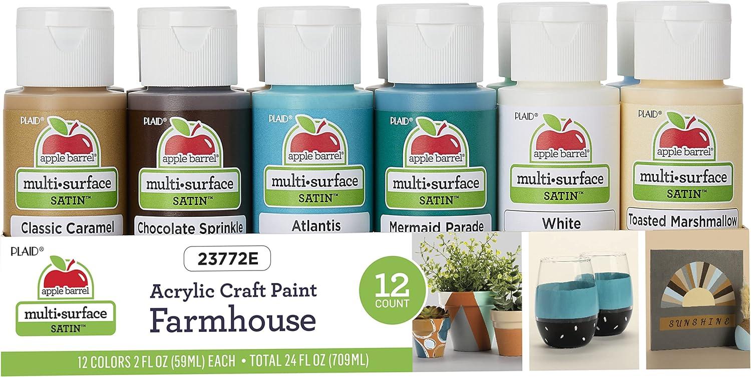 imageApple Barrel Farmhouse Acrylic Paint Set 12 24 Fl Oz Pack of 1