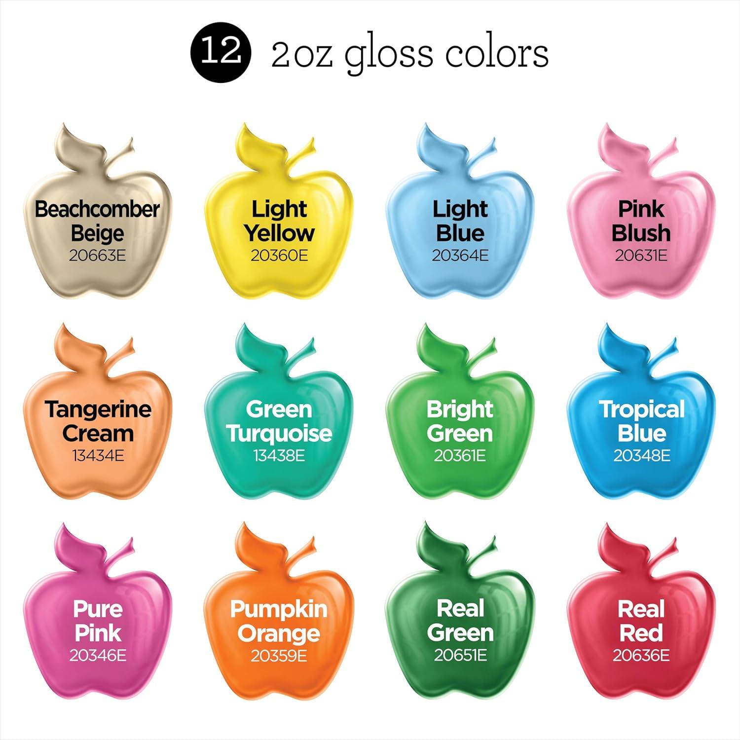 imageApple Barrel Fiesta Acrylic Craft Paint Set Includes 12 Colors with a Gloss Finish