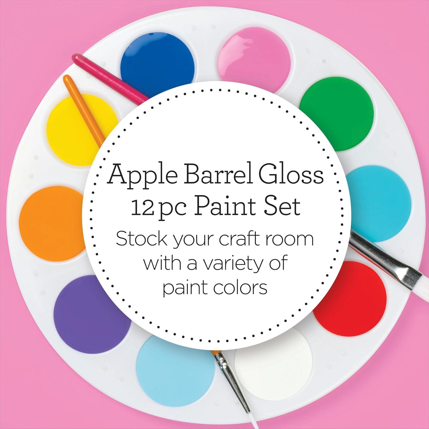 imageApple Barrel Fiesta Acrylic Craft Paint Set Includes 12 Colors with a Gloss Finish