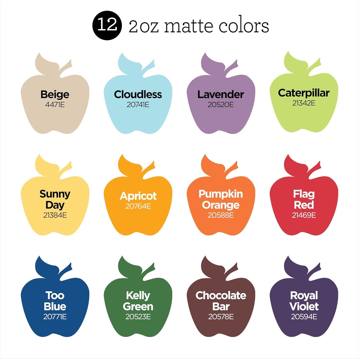 imageApple Barrel Homegrown Hues Acrylic Craft Paint Set Includes 12 Colors with a Matte Finish