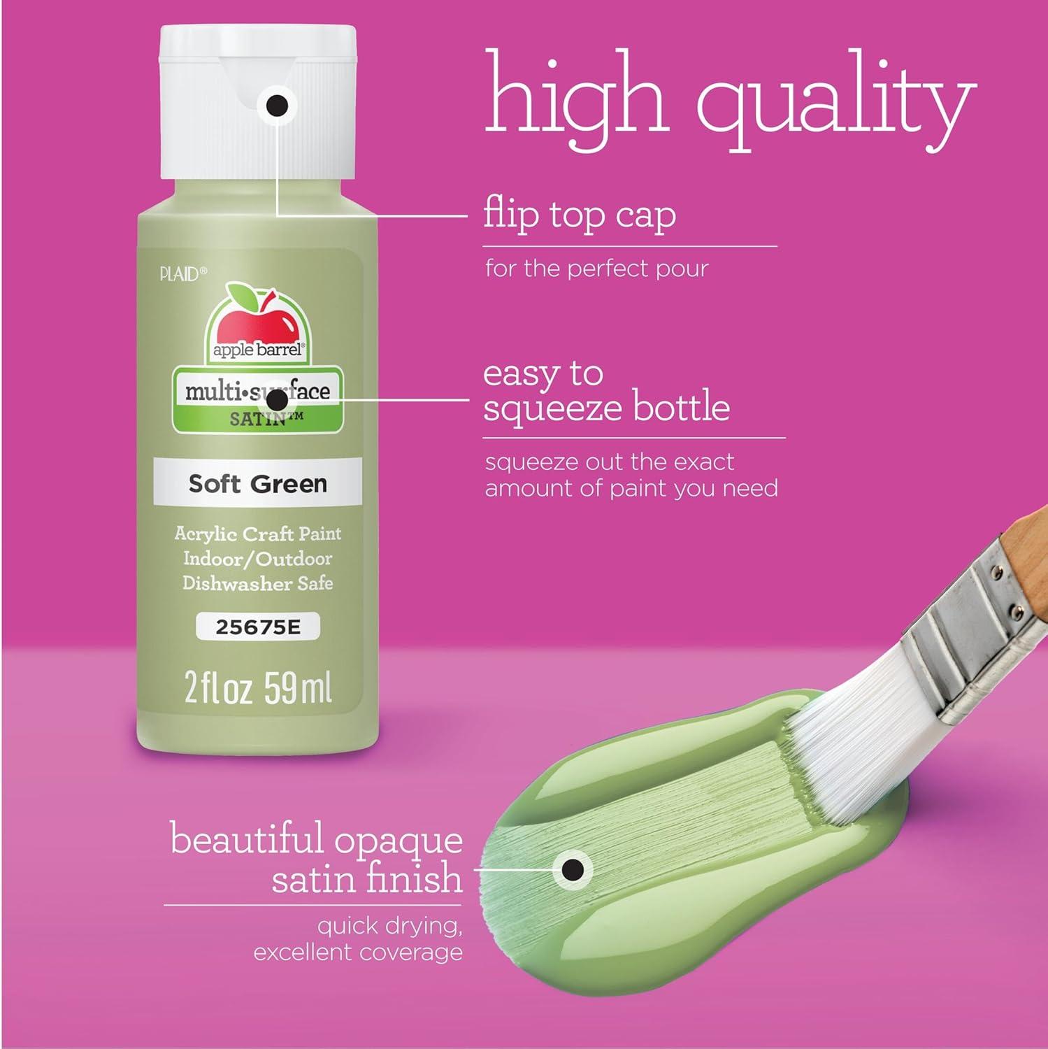 imageApple Barrel Ice Cream Inspired Includes MultiSurface Acrylic Craft Paint Set Featuring 12 Colors with a Satin Finish 23768E