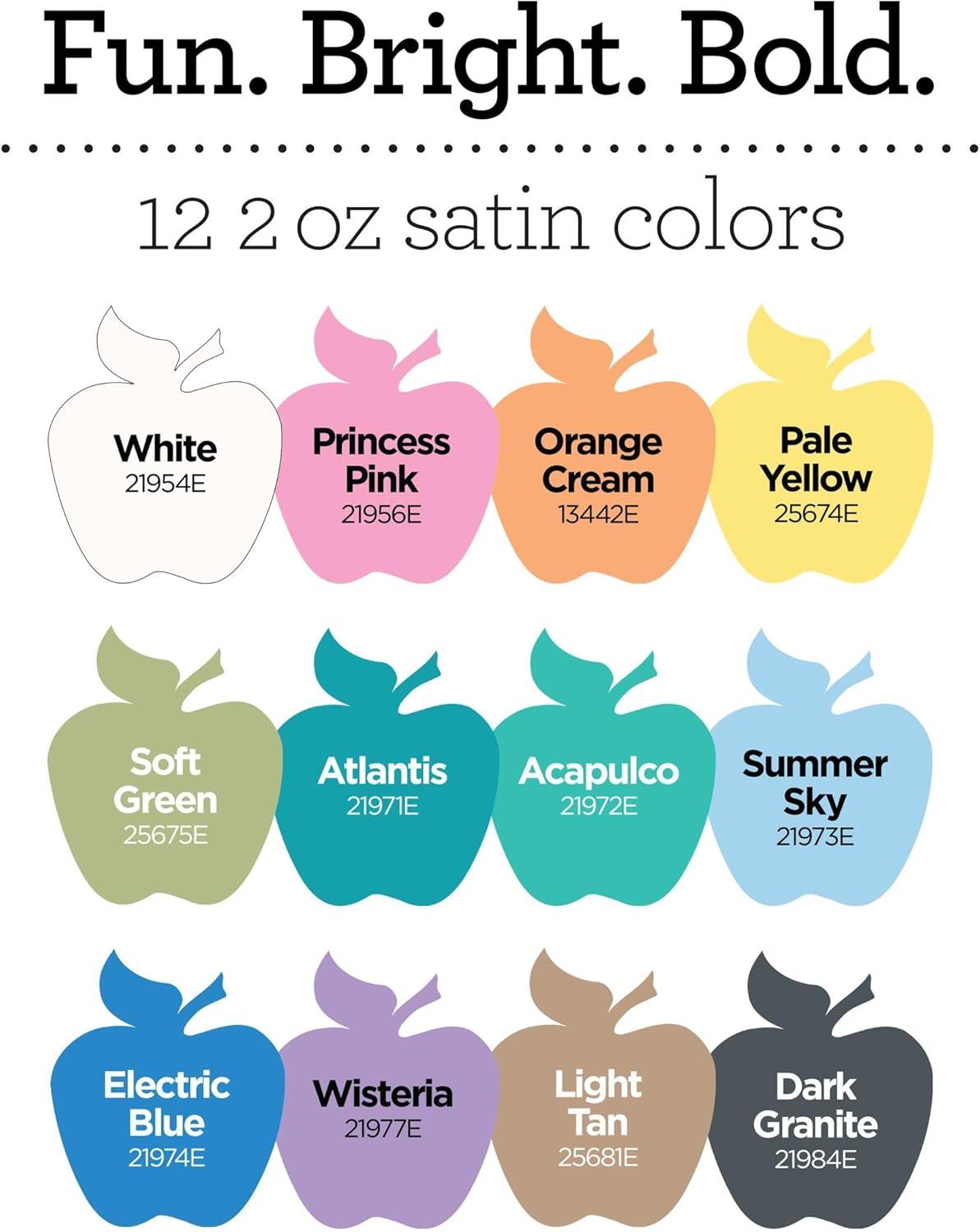 imageApple Barrel Ice Cream Inspired Includes MultiSurface Acrylic Craft Paint Set Featuring 12 Colors with a Satin Finish 23768E