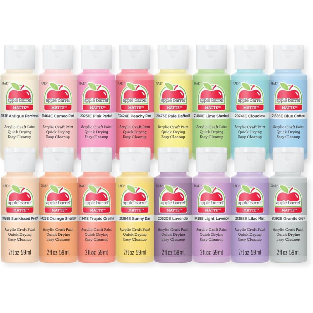 imageApple Barrel Fruity Fusion 16 Piece Paint Set Perfect for DIY Arts and Crafts ProjectsPastel Perfection