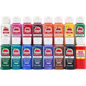 imageApple Barrel Fall Colors Kit 16 Piece Set Includes 15 Acrylic Craft Paints and 1 Mod Podge Gloss 96426Fall Colors