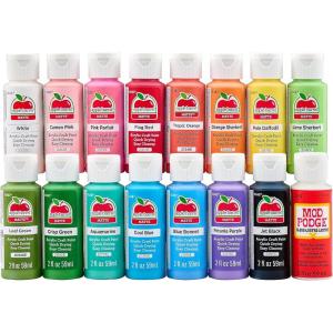imageApple Barrel Fall Colors Kit 16 Piece Set Includes 15 Acrylic Craft Paints and 1 Mod Podge Gloss 96426Spring Colors