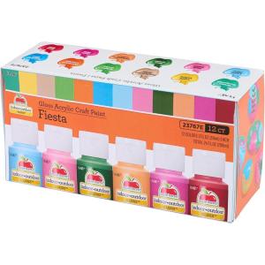 imageApple Barrel Fiesta Acrylic Craft Paint Set Includes 12 Colors with a Gloss Finish