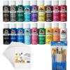 imageBundle Includes 3 Items  Apple Barrel Acrylic Paint Set 18 Piece 2Oz PROMOABI Best Selling Colors ampamp LoewCornell 245B Brush 25 Pack and Greenco Professional Quality Canvas Panel 8x10 in12 Pack