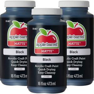 imageApple Barrel Acrylic Paint in Assorted Colors White Pack of 3 16 oz 21119A Pack of 3Black