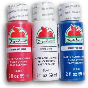 imageApple Barrel Red White and Blue Patriotic Acrylic Paint Bundle 2 Ounces Each
